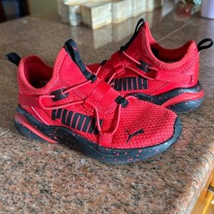 Toddler red puma sneakers
